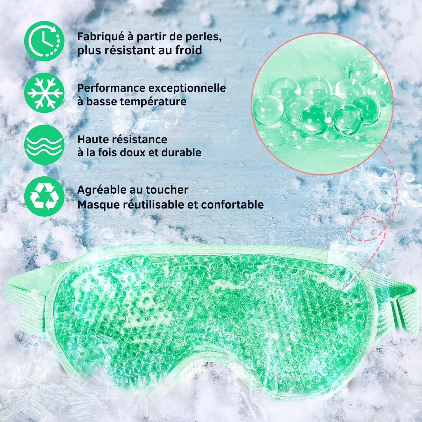 Masque Yeux Froid Réutilisable — Regard Reposé en 10 Minutes